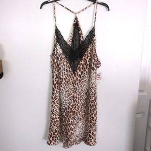 INC Cheetah Print Lace Chemise Short Gown